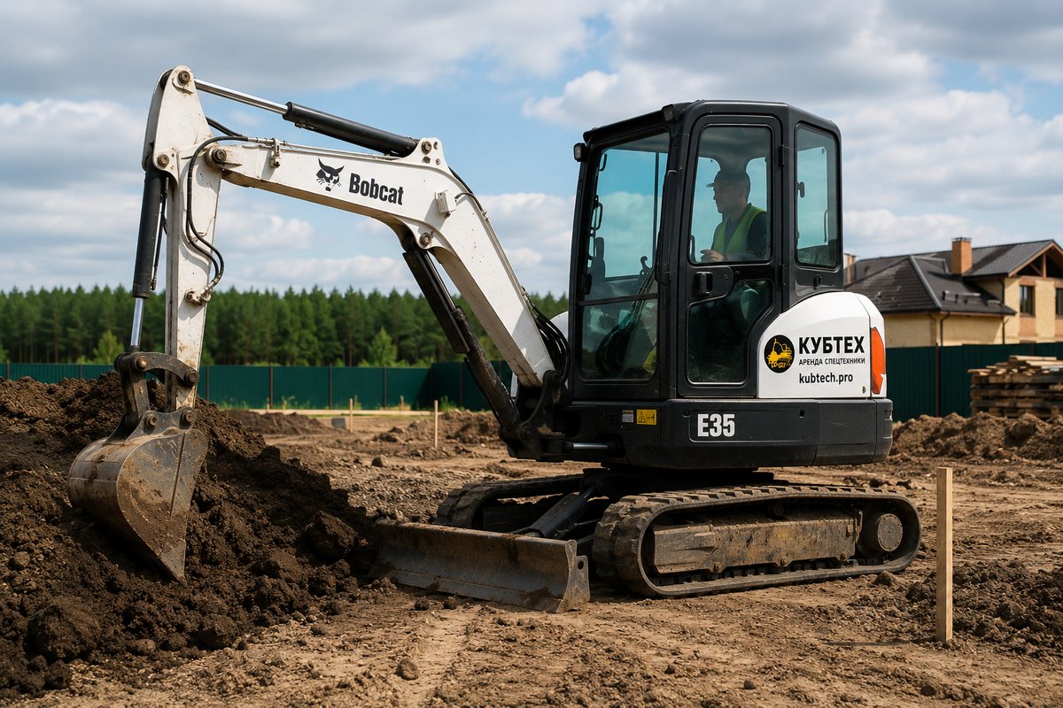 Аренда мини-экскаватора Bobcat E35 в Краснодаре