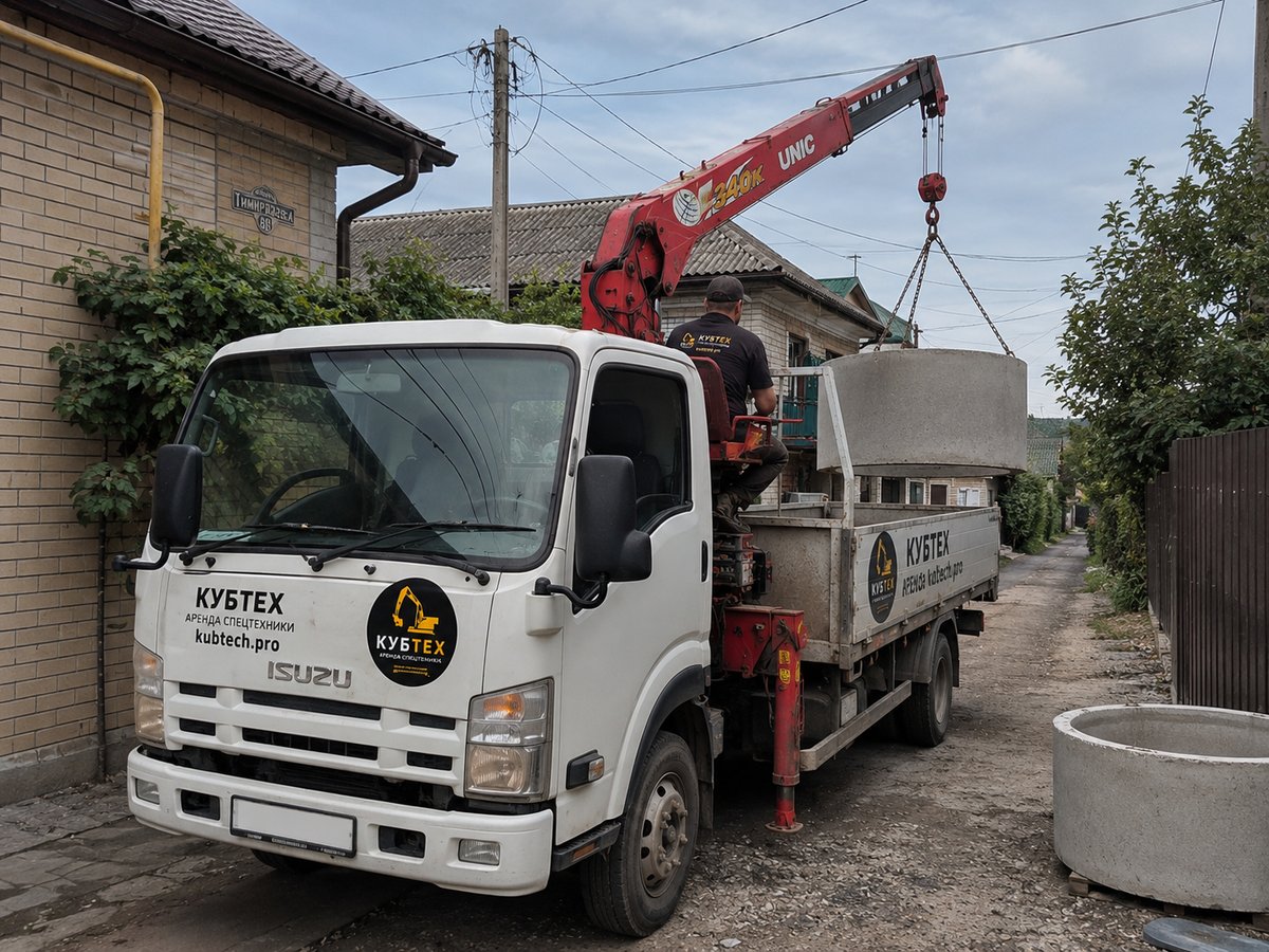 Аренда компактного манипулятора Isuzu 3 тонны в Краснодаре — Кубтех